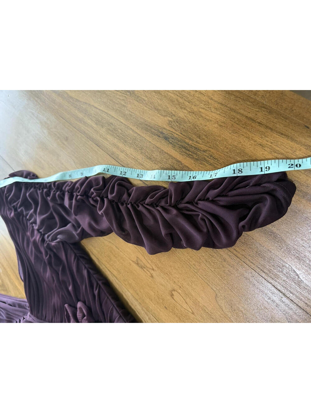 Adrianna Papell Purple Beaded Mesh Ruched Waist Evening Gown Women’s Size 4 - Picture 15 of 16